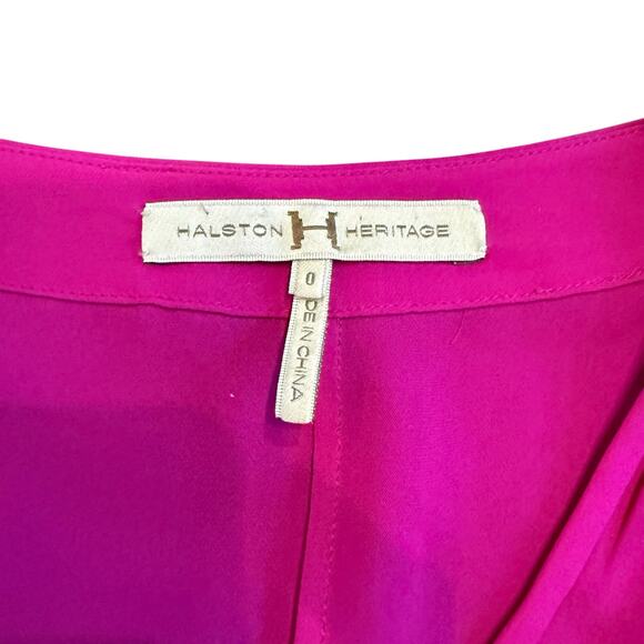 Halston Heritage Women’s magenta silk blouse Size 0 - Picture 4 of 6